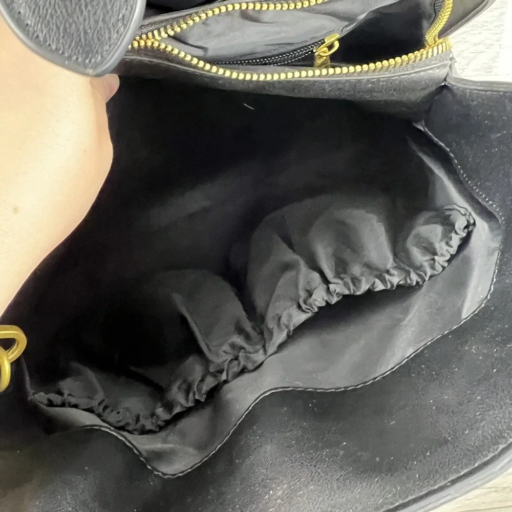 Fawn Design The Satchel Diaper Bag Women's Purse Black Vegan Leather‎ Large